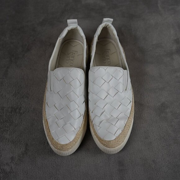 Franco Sarto Hydee Slip-On Espadrilles Women's 8.5M White Woven Casual Beachy - Picture 4 of 9